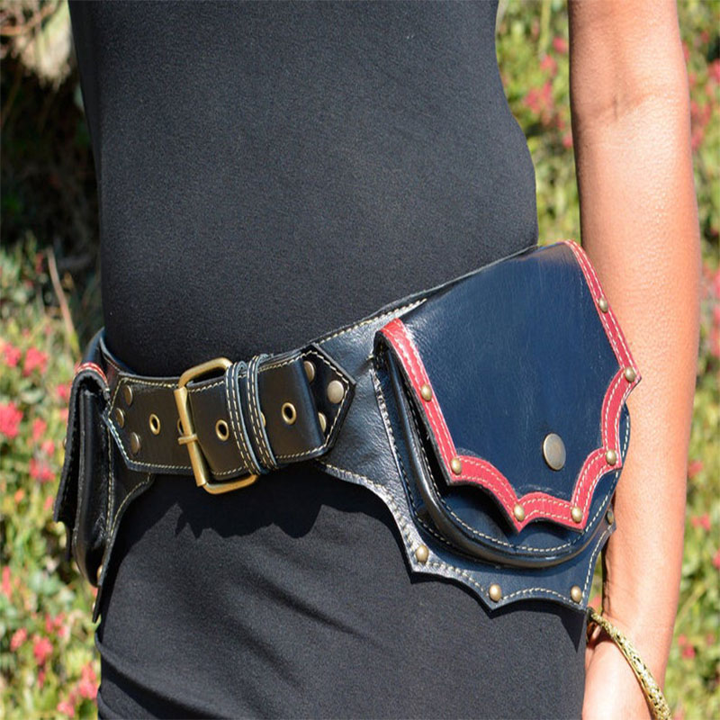 Travel Accessories Hip Belt - Steampunk el yapımı deri yardımcı kalça