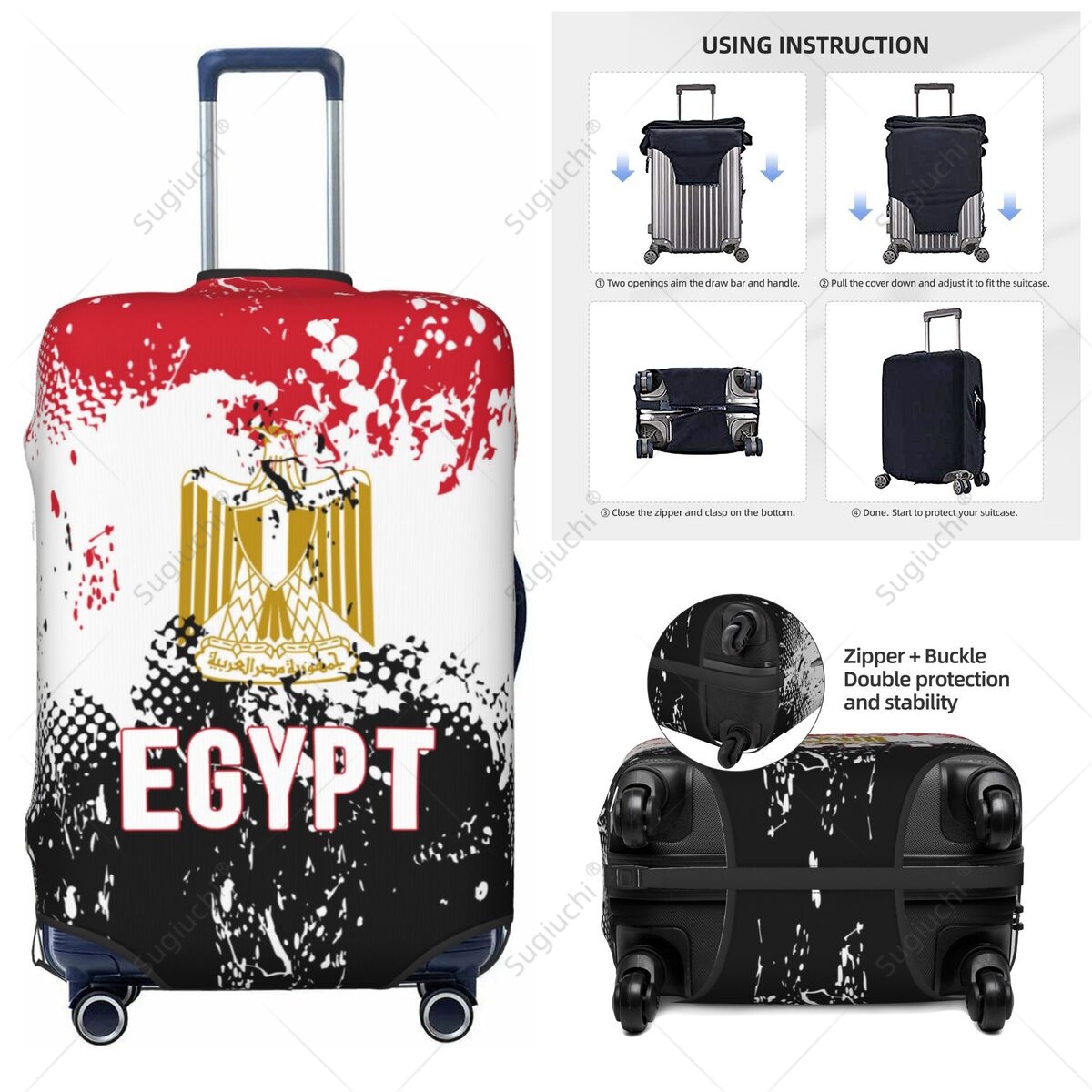 Travel Accessories Egypt - Mısır Bayrağı Bagaj Kapağı Bavul Elastik