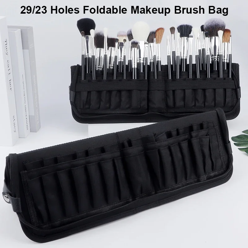 Travel Accessories Organizer Case - 29/23 Delik Katlanabilir Makyaj Fırça Çantası